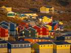 Town Tasiilaq (former Ammassalik), the biggest town in Greenland., autumn Art Print